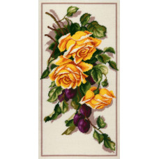 TS62 Троянди і сливи. Quick Tapestry. Набір для вишивання нитками на канві з нанесеним малюнком
